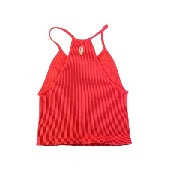 NEW FREE PEOPLE FP MOVEMENT SUMMER CHERRY RED HAPPINESS RUNS CROP TANK NWOT SZ:X - Picture 4 of 6